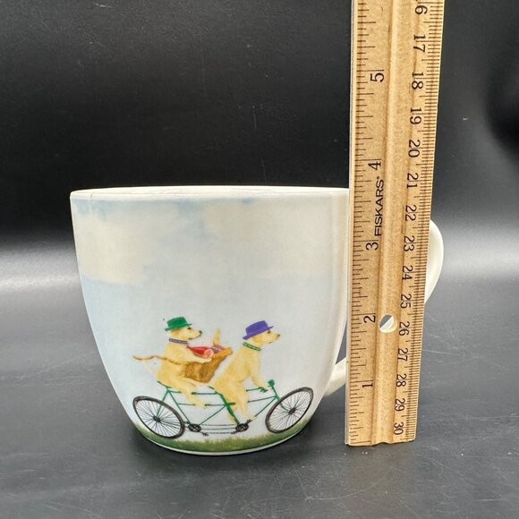 Golden Labrador Dog Mug Bicycle Pimpernel Portmeirion 16 Ounce Coffee Cup 2018 - Picture 10 of 12